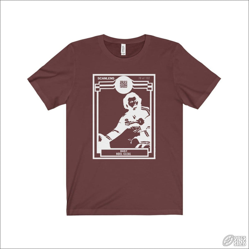 Rugby League T-shirt Mens Manly Footy Card Maroon / S T-shirt - Mens