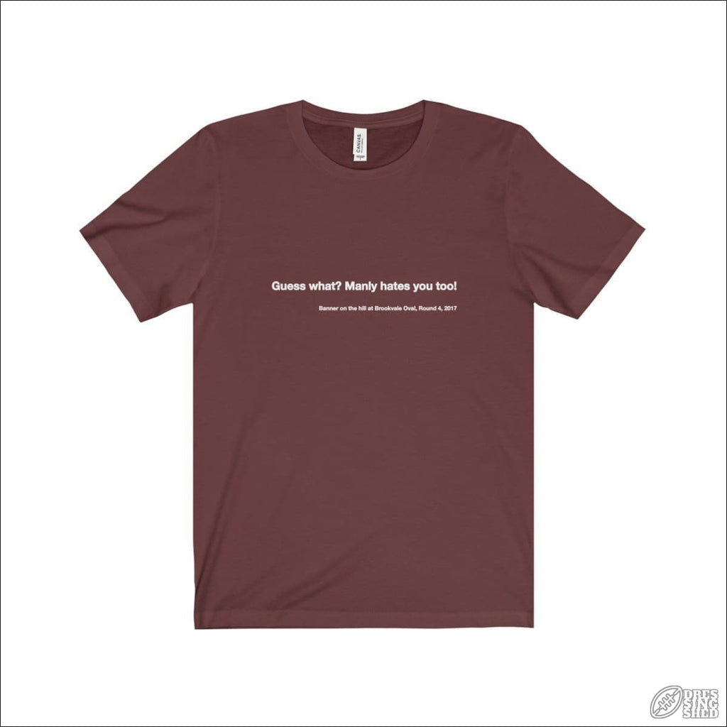Rugby League T-shirt Mens Manly Quote Maroon / S T-shirt - Mens
